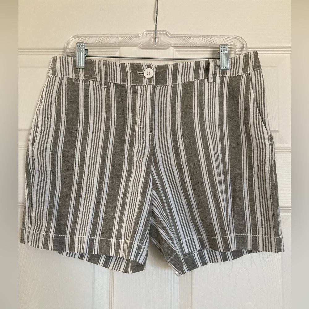 LOFT linen and cotton striped shorts